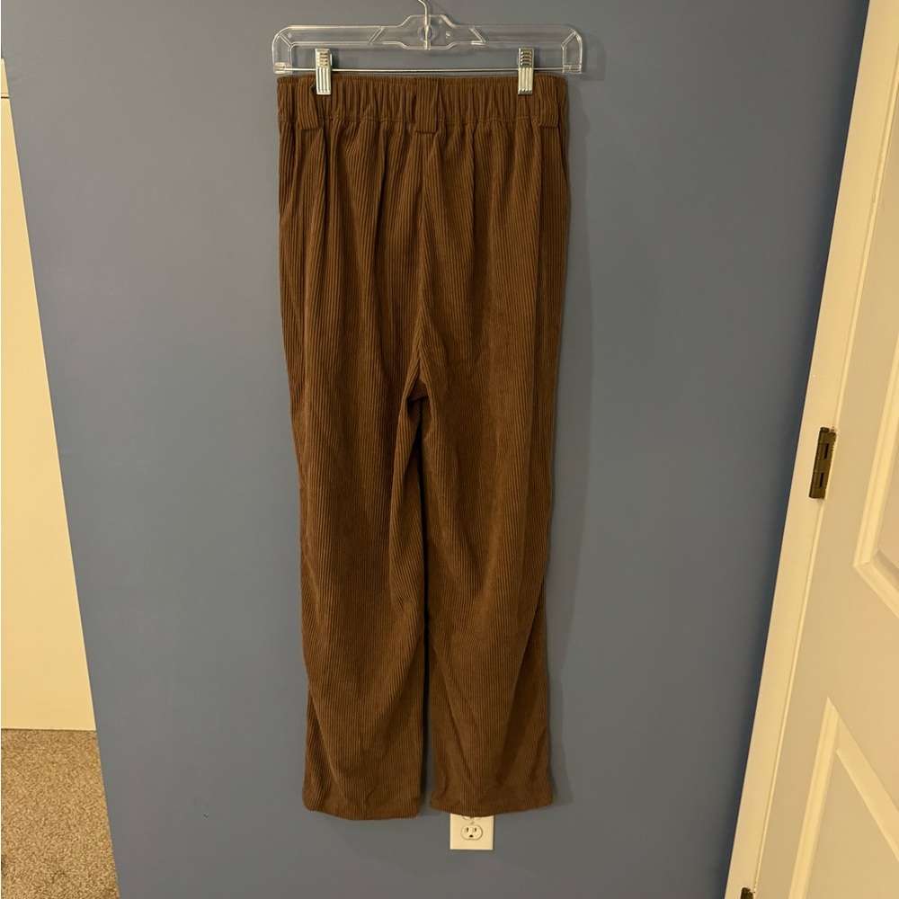 Halara Mid Rise Button Zipper Side Pocket Corduroy Casual Pants - Picture 5 of 11